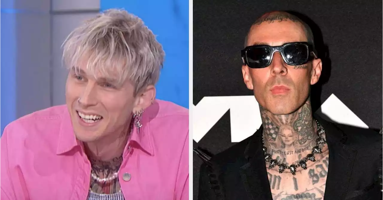 Machine Gun Kelly Didn't Want To Tell Travis Barker He'd Changed His Album Title After Their Matching Tattoos