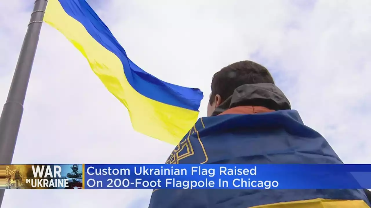 Custom Ukrainian Flag Raised On 200-Foot Flagpole In Chicago