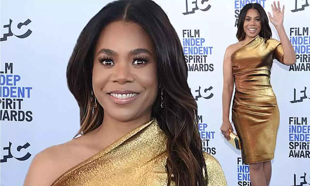 Regina Hall rocks a gold dress at 37th Film Independent Spirit Awards