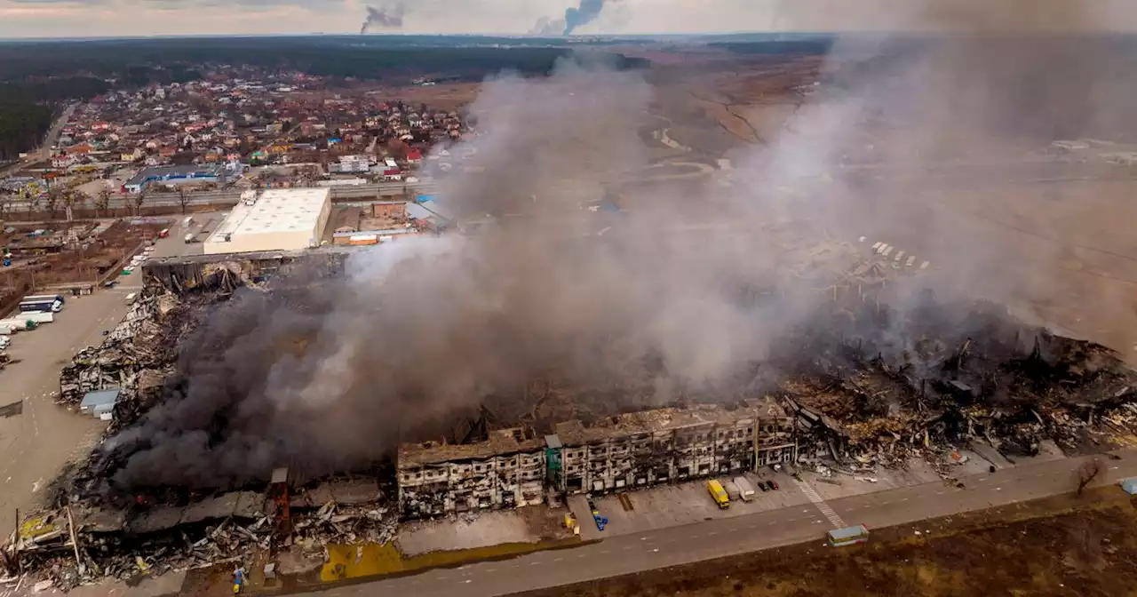 Ukraine shopping centre blown to pieces as civilians run for their lives