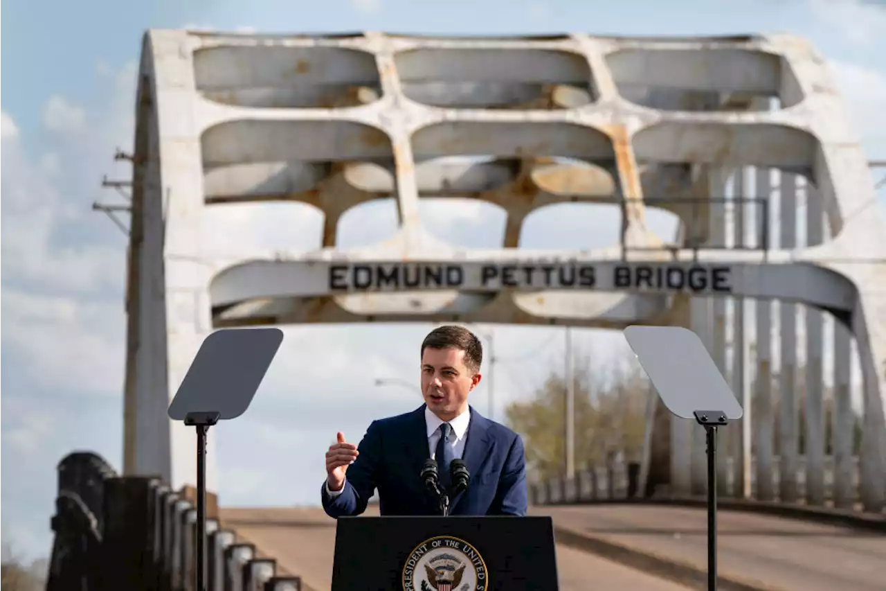 Buttigieg draws link between transportation and history of civil rights at Edmund Pettus Bridge