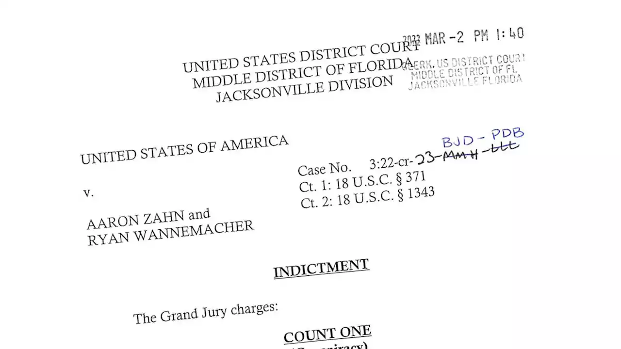 Read the federal indictment accusing Aaron Zahn, Ryan Wannemacher of conspiracy, wire fraud