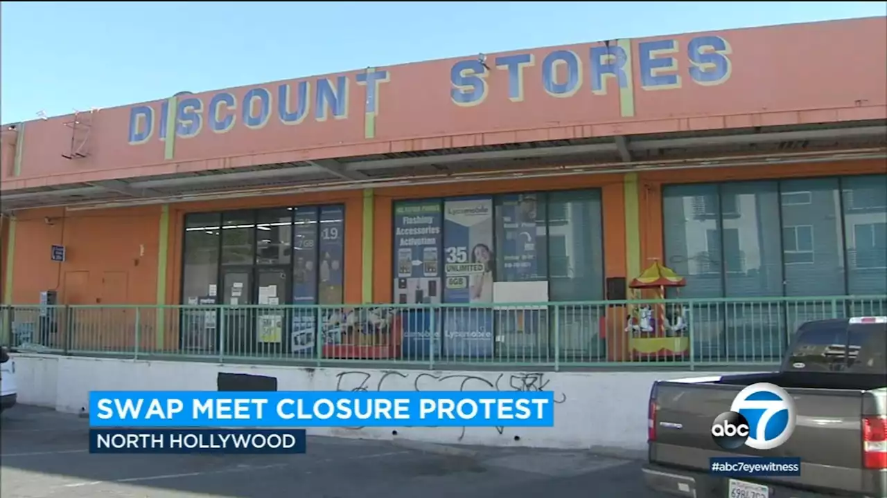 Small business owners protest planned closure of popular North Hollywood swap meet