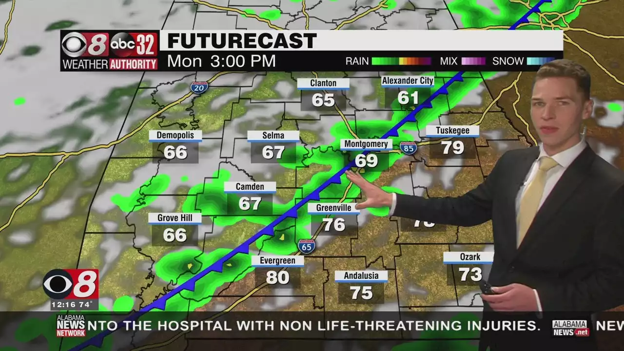 A Few Severe Storms Possible Monday, More Rain Ahead - Alabama News