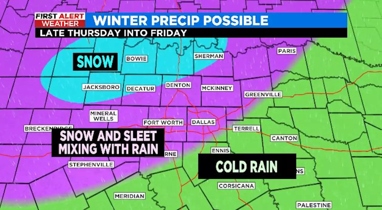 Winter Precipitation Possible Friday As Arctic Front Blows Through North Texas