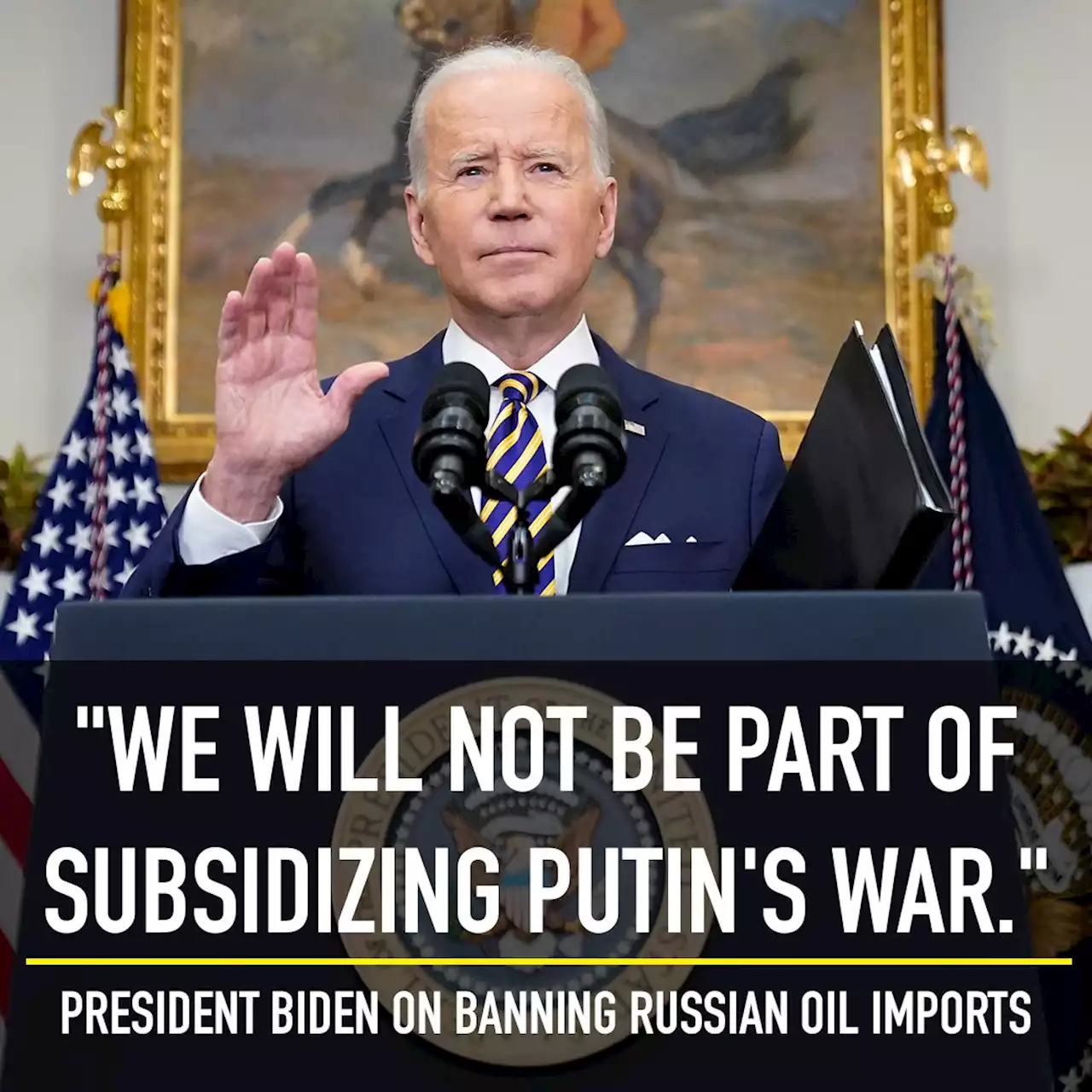 Biden bans Russian oil imports over Ukraine war as US gas prices soar to record levels