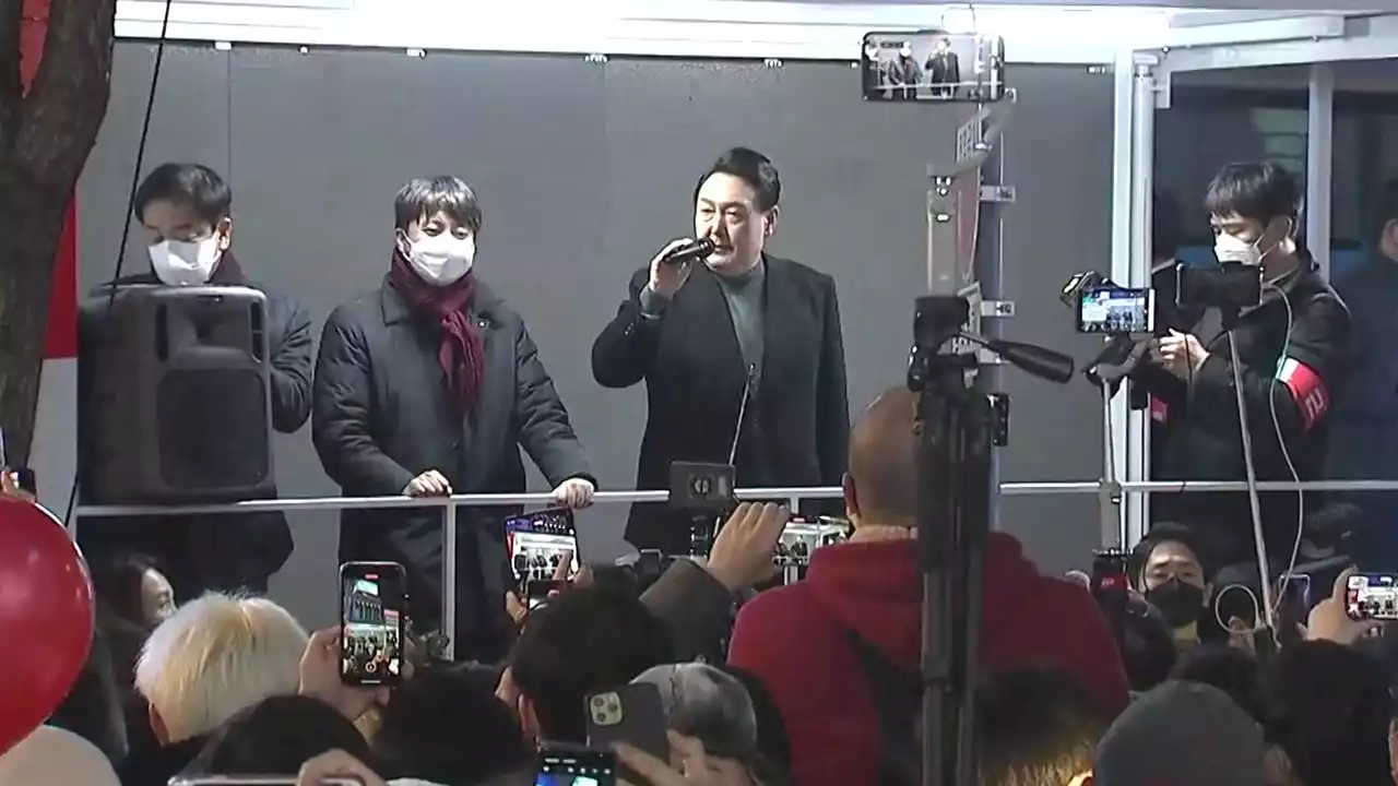 윤석열, 강남역 마지막 유세...'투표하면 이깁니다'