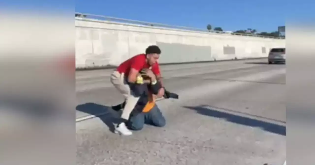 Video: Fight breaks out after crash on Interstate 5 near Little Italy