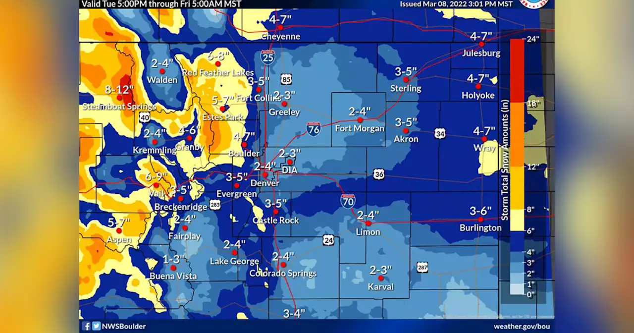 More snow coming Wednesday for Denver metro area, Colorado mountains