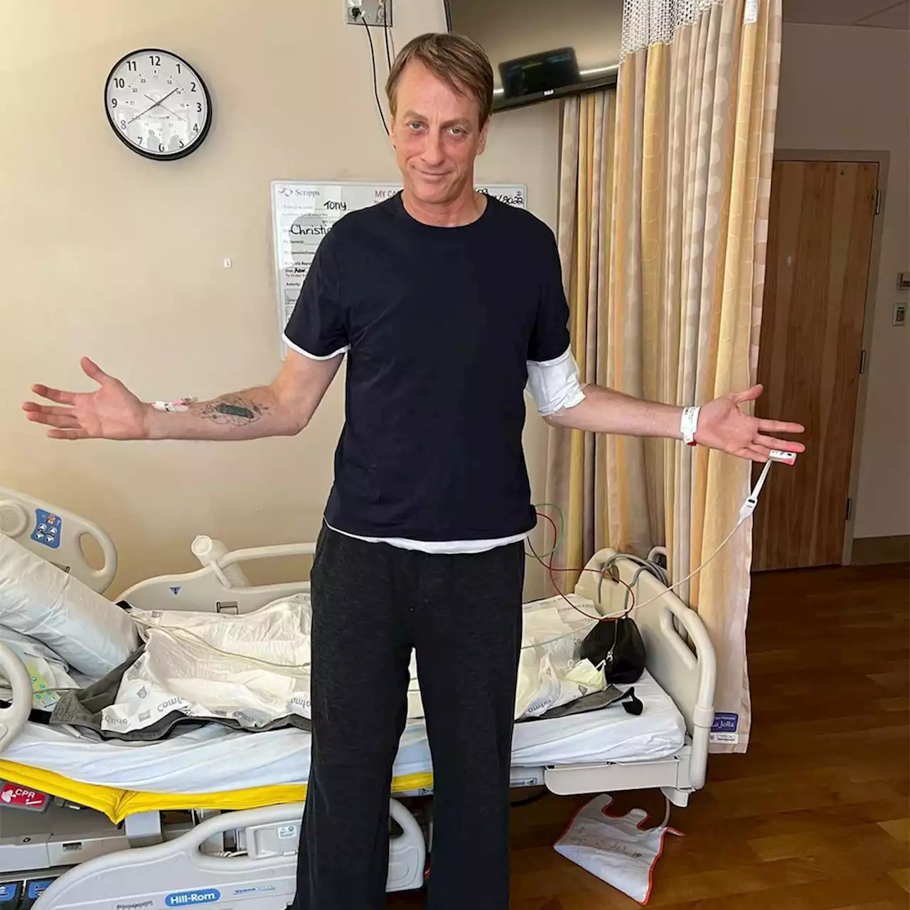 Tony Hawk Faces “Biggest Test” of Skateboarding Retirement After Breaking His Leg - E! Online