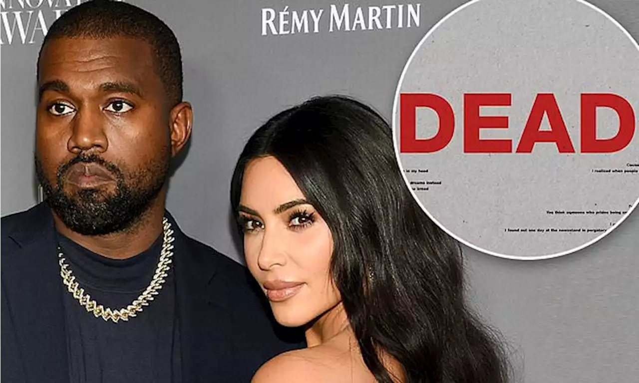 Kanye West shares dark poem called DEAD amid Kim Kardashian divorce