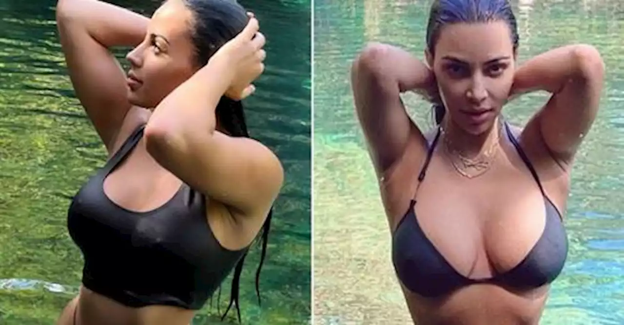 Kanye West’s latest muse Chaney Jones copies Kim Kardashian’s bikini pose