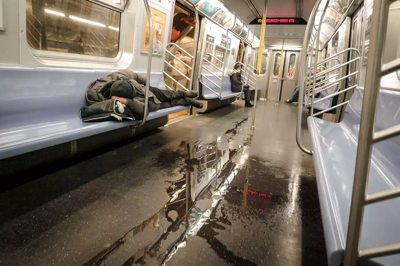 Passenger caught urinating on NYC subway as commuters seem unfazed