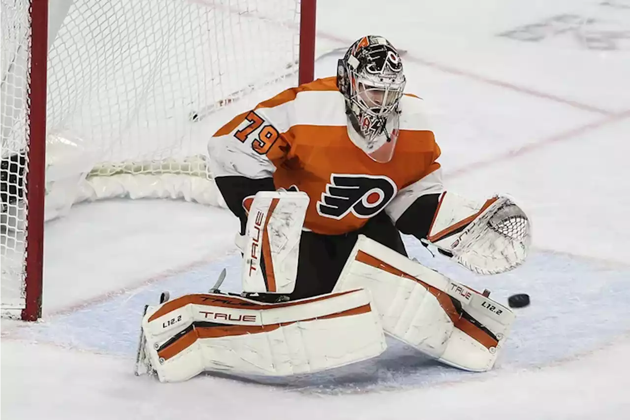 How did the Flyers beat the Knights? Carter Hart made 47 saves.