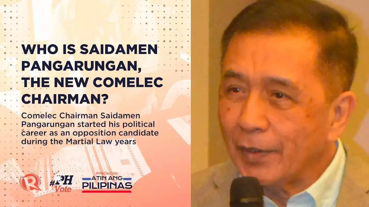 Who is Saidamen Pangarungan, the new Comelec chairman?