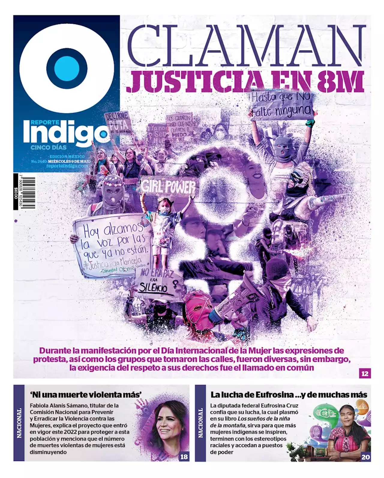 Mujeres, hartas de la impunidad, claman justicia en 8M - Reporte Indigo