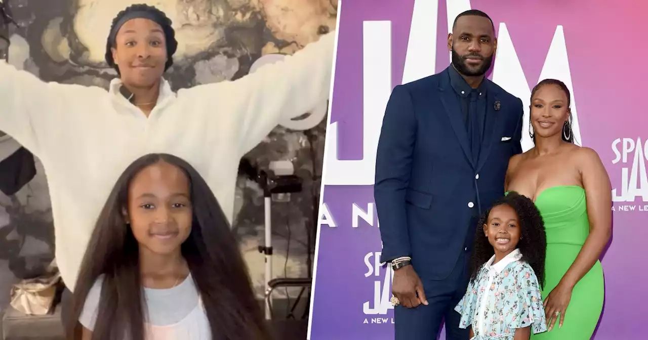 Watch LeBron James’ daughter get hair trimmed and styled by her mom