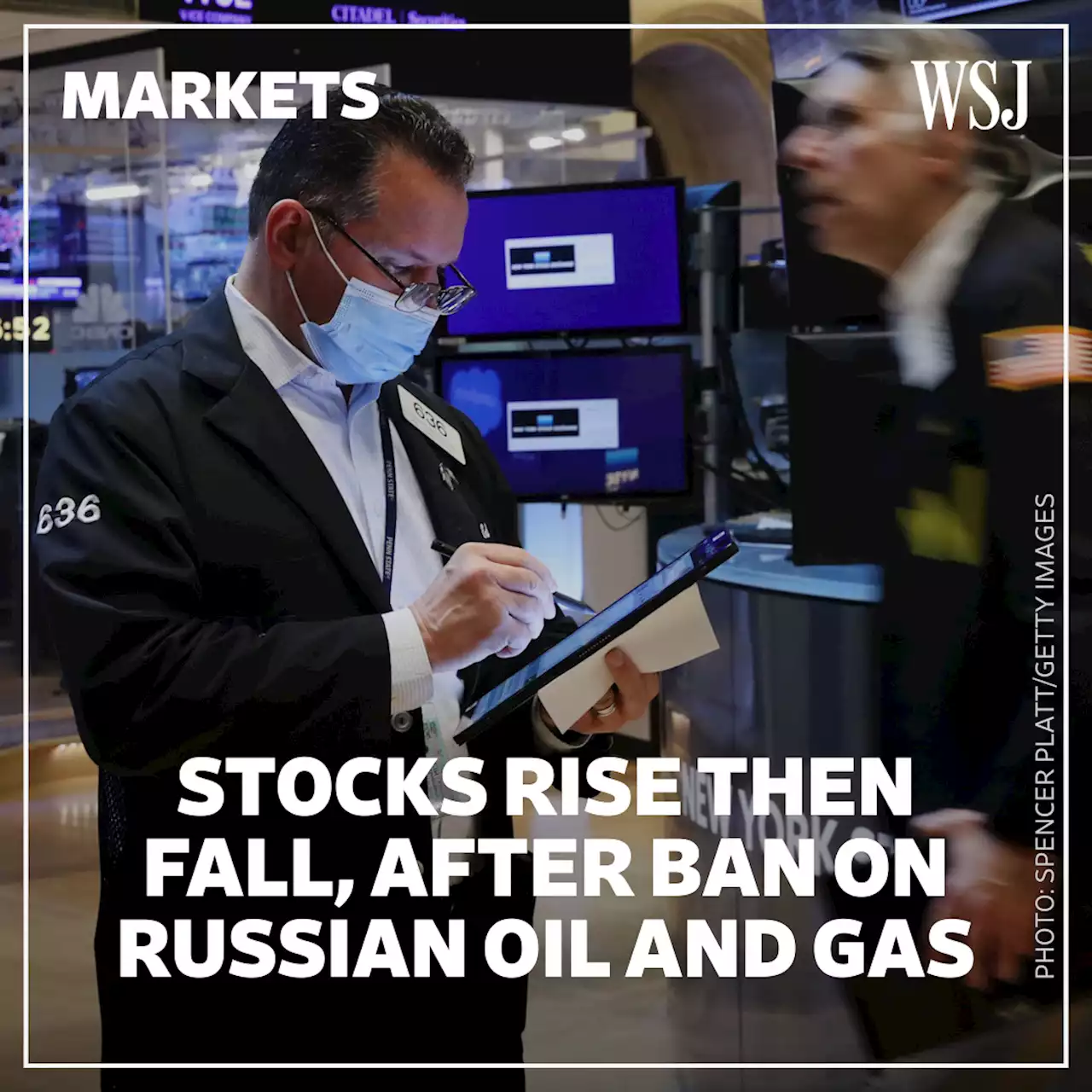 Stocks Finish Lower as Oil Rises on Russian Oil Ban