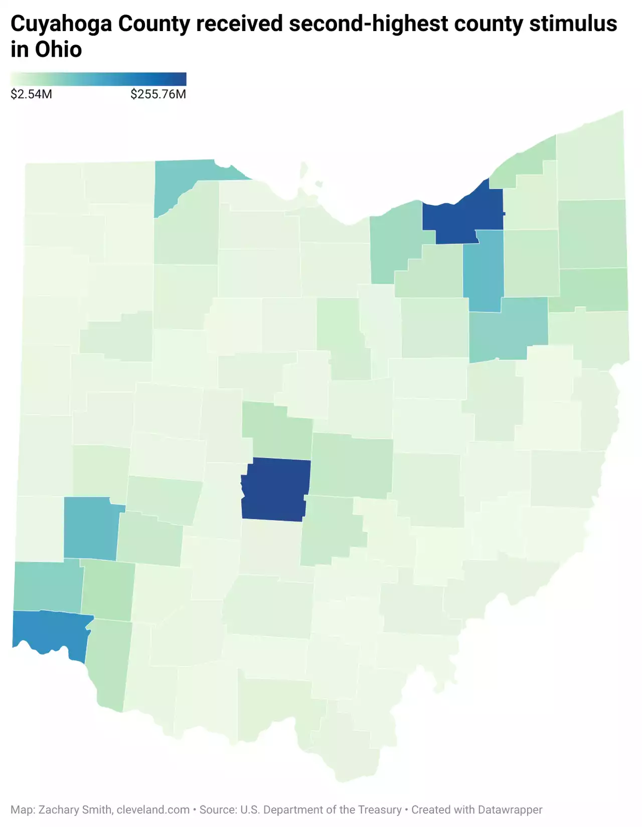 Cleveland No. 8 in U.S. for federal stimulus cash at $512M; here’s how much other Ohio cities are getting