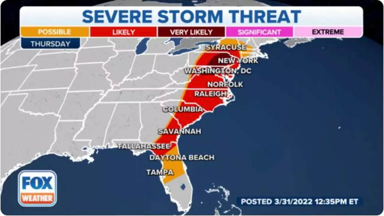 Severe storms shift east after pummeling US South, killing at least 2 in Florida