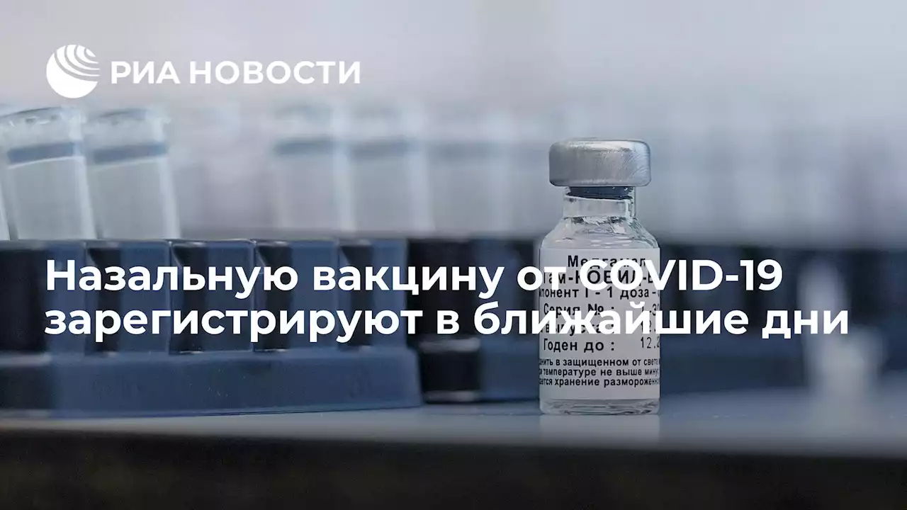 Назальную вакцину от COVID-19 зарегистрируют в ближайшие дни