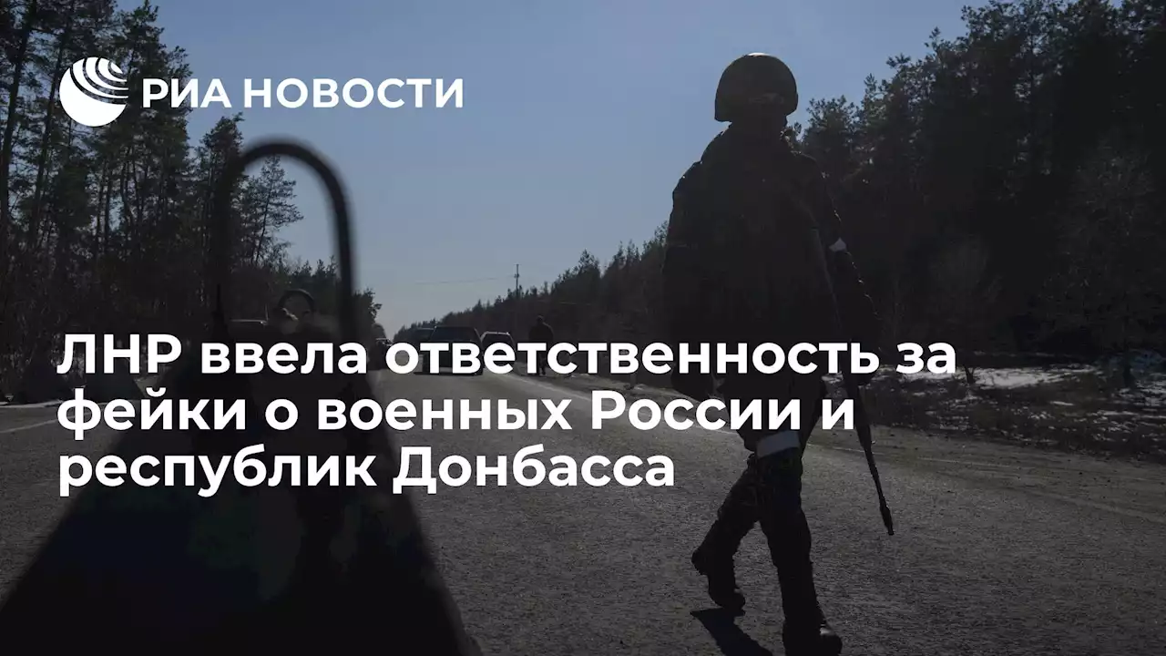 ЛНР ввела ответственность за фейки о военных России и республик Донбасса