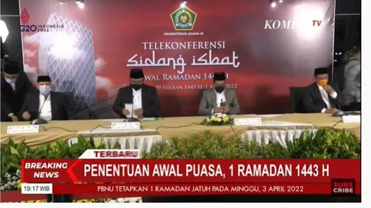 BREAKING NEWS: Pemerintah Tetapkan 1 Ramadan atau Awal Puasa Jatuh pada Minggu 3 April 2022 - Tribunnews.com