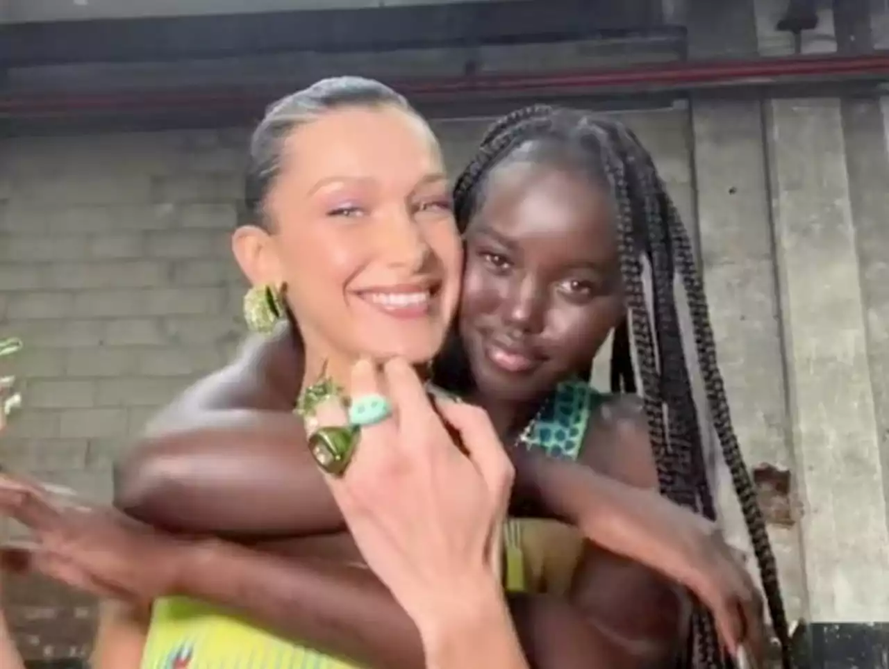 Bella Hadid and Adut Akech Bring Bold Spring Colors to TikTok