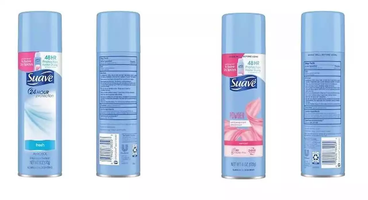 Suave deodorant sprays recalled due to elevated levels of benzene, a carcinogen