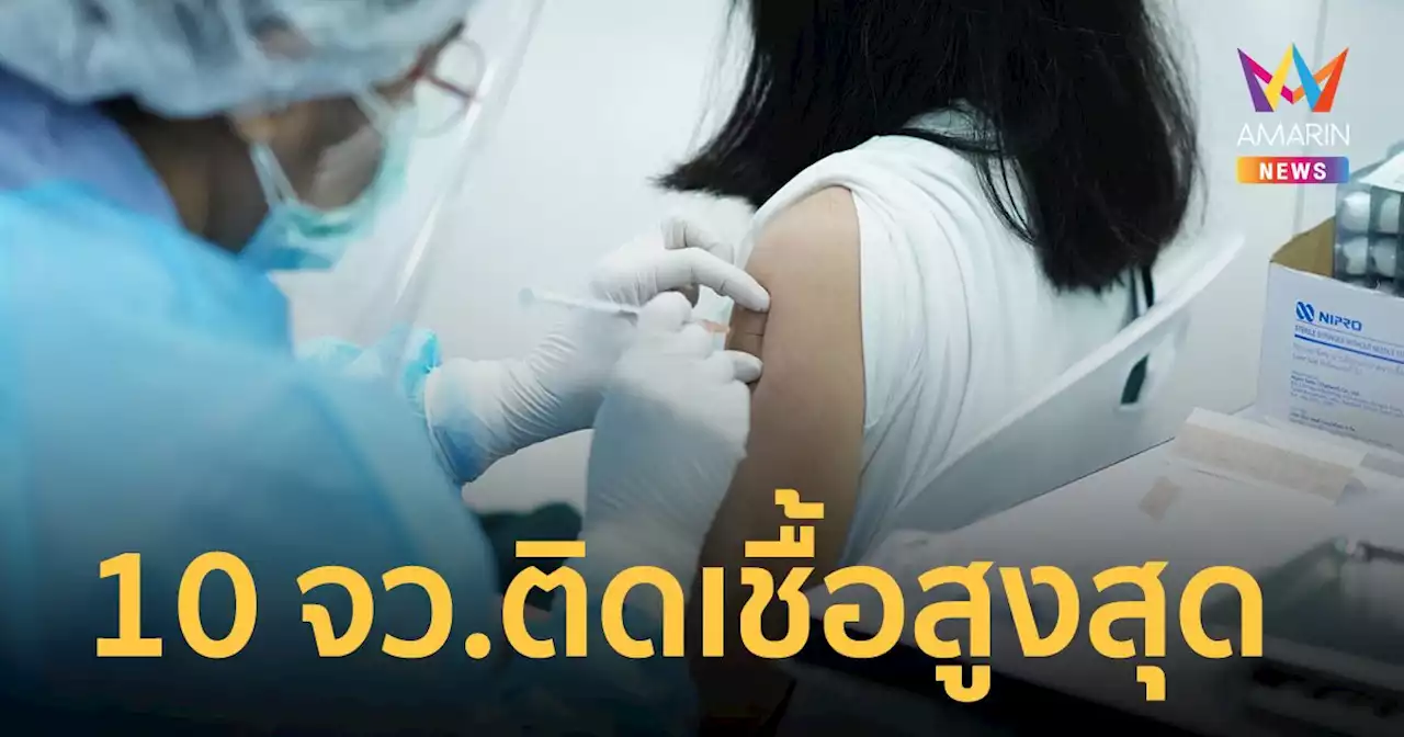 10 จังหวัดติดเชื้อรายใหม่สูงสุด ประจำวันที่ 10 เม.ย.65