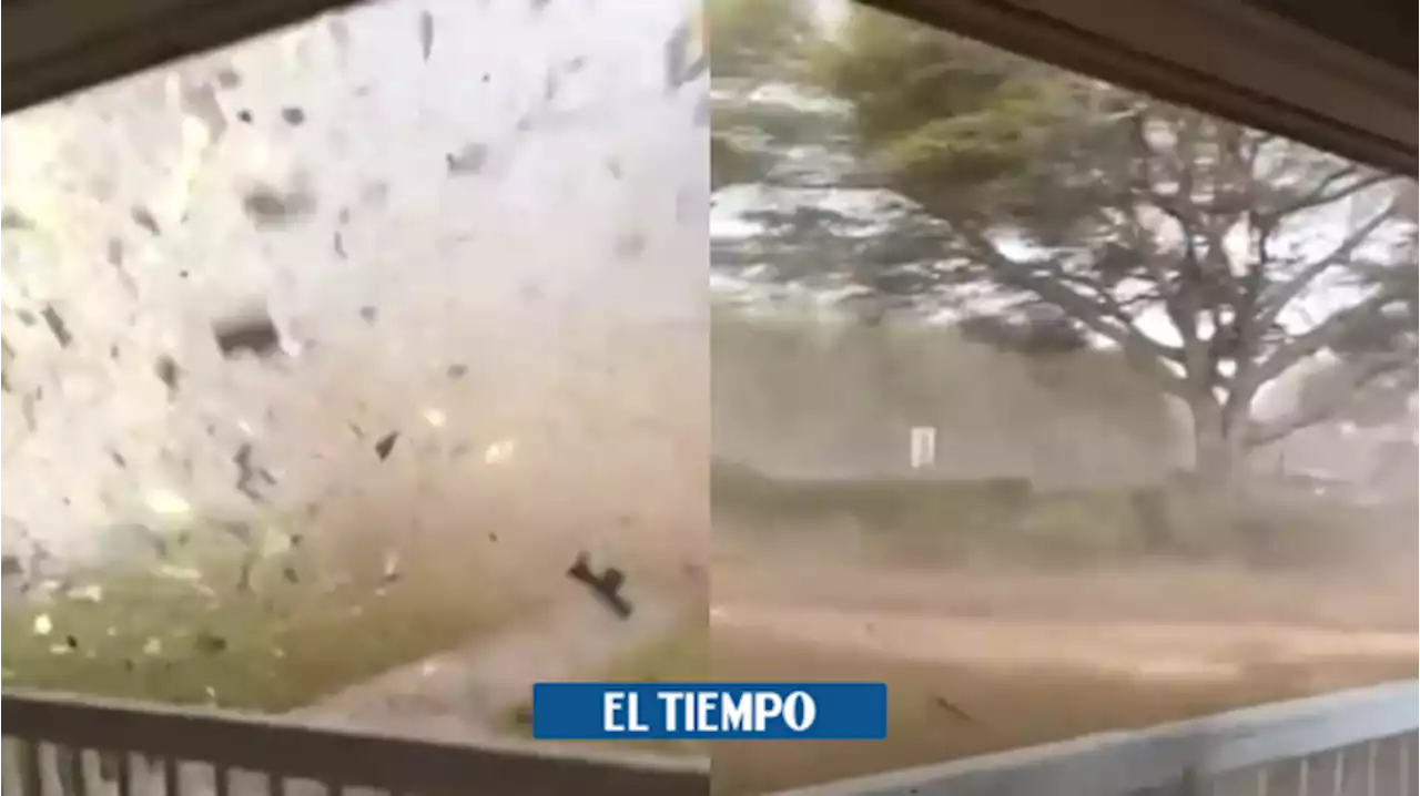 Nervios de acero: hombre grabó cómo tornado se llevó el techo de una casa