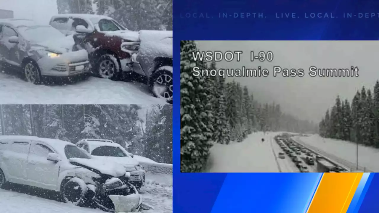 Multiple collisions shut down Snoqualmie Pass