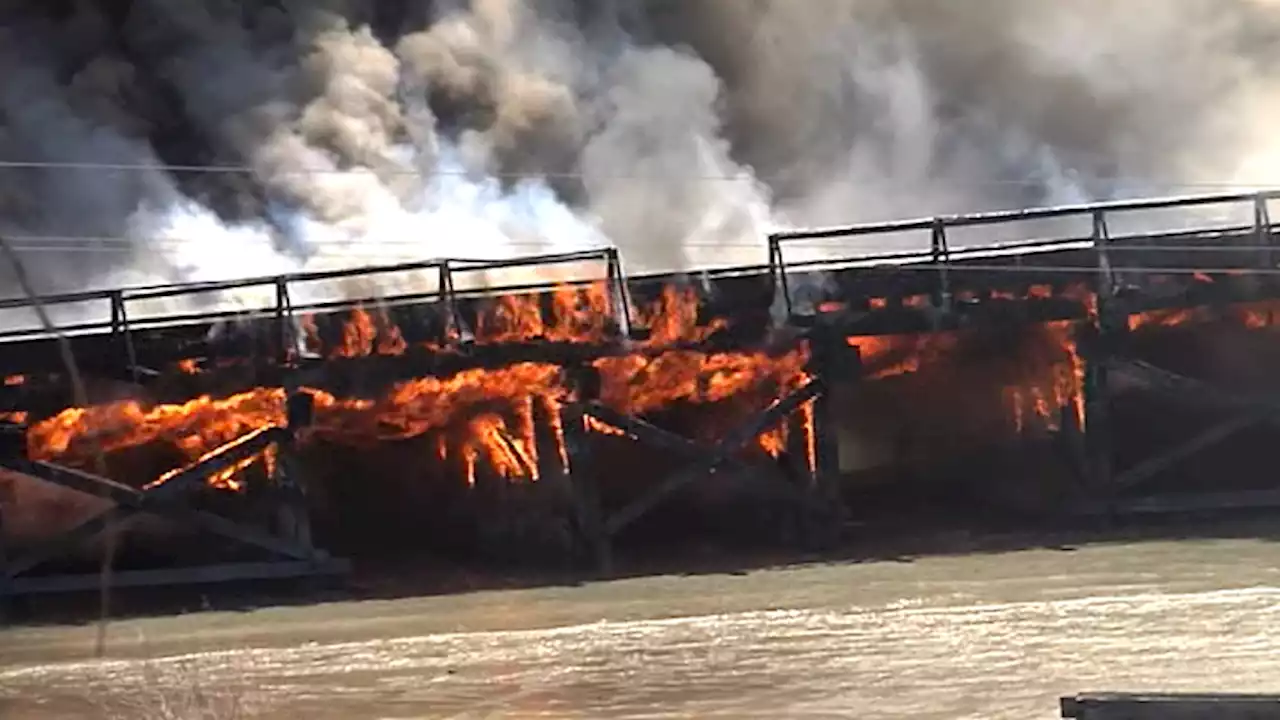 Dock On Benicia Waterfront Erupts In Flames; Firefighters Battle 4-Alarm Blaze