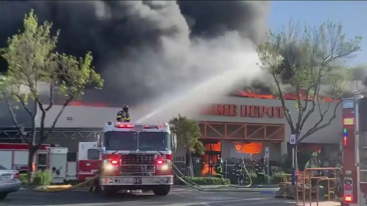 Home Depot fire in San Jose visible from space