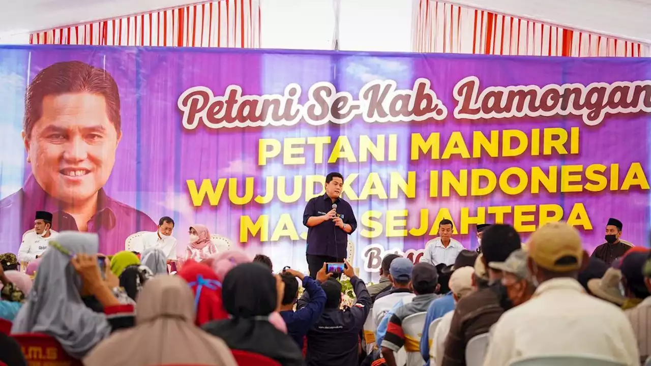 Oleh Warga Lamongan, Erick Thohir Didapuk Jadi Bapak Petani Jatim