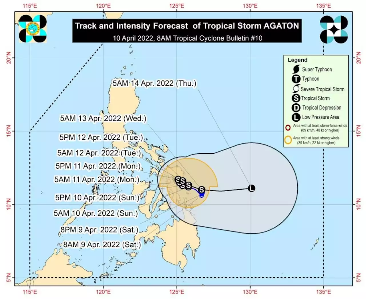 'Agaton' intensifies into tropical storm