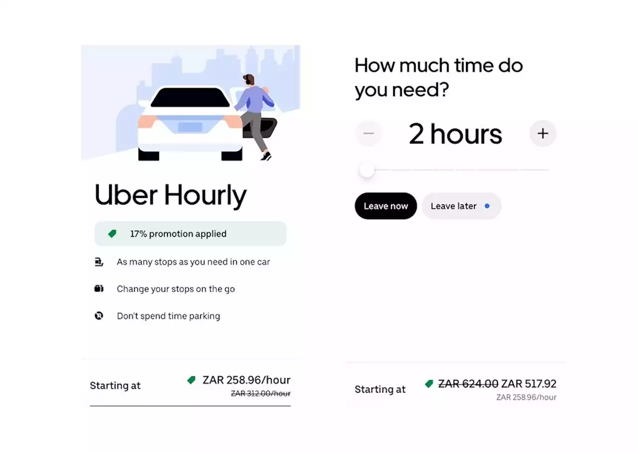 You can now book an Uber by the hour and ride to multiple stops, but only in Cape Town for now | Businessinsider