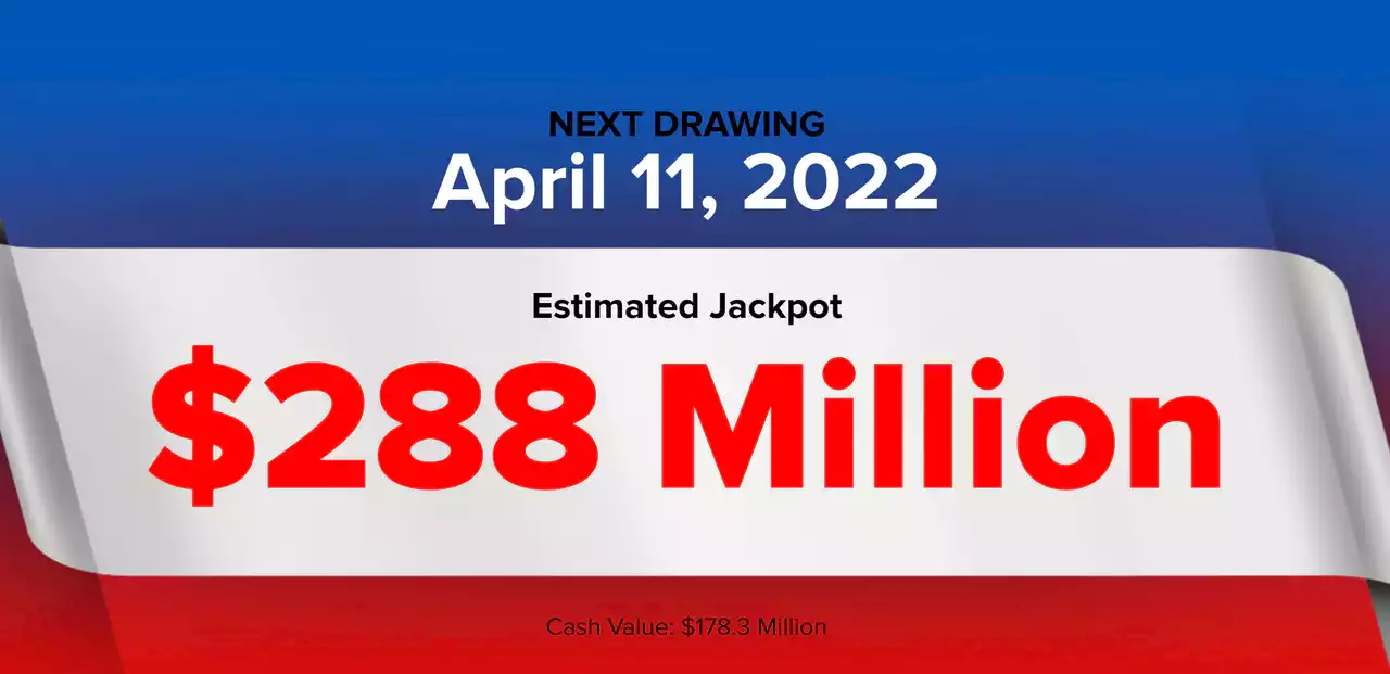 Monday’s Powerball jackpot $288 million; Ohio Lottery results for Sunday, April 10, 2022