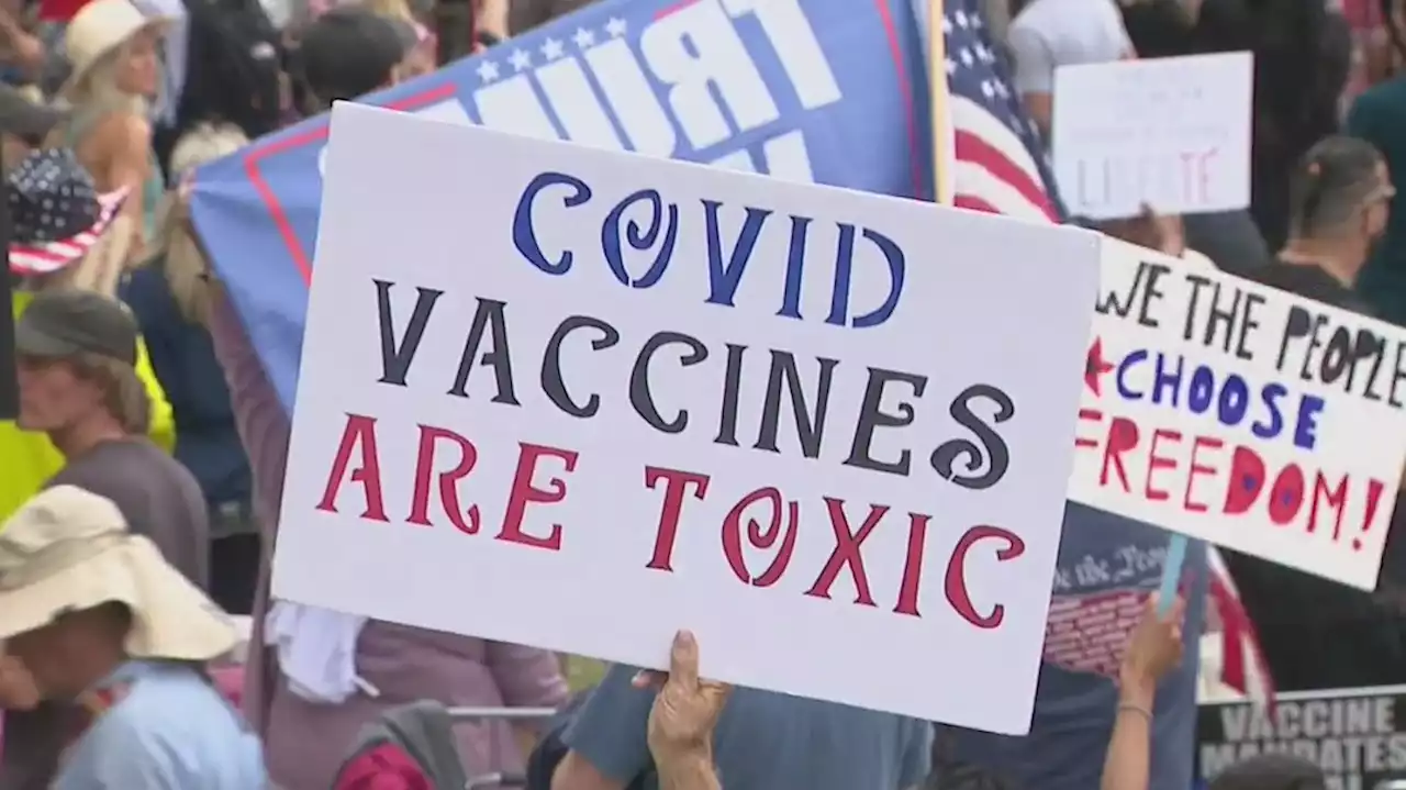 Hundreds protest COVID vaccine mandates at downtown LA rally