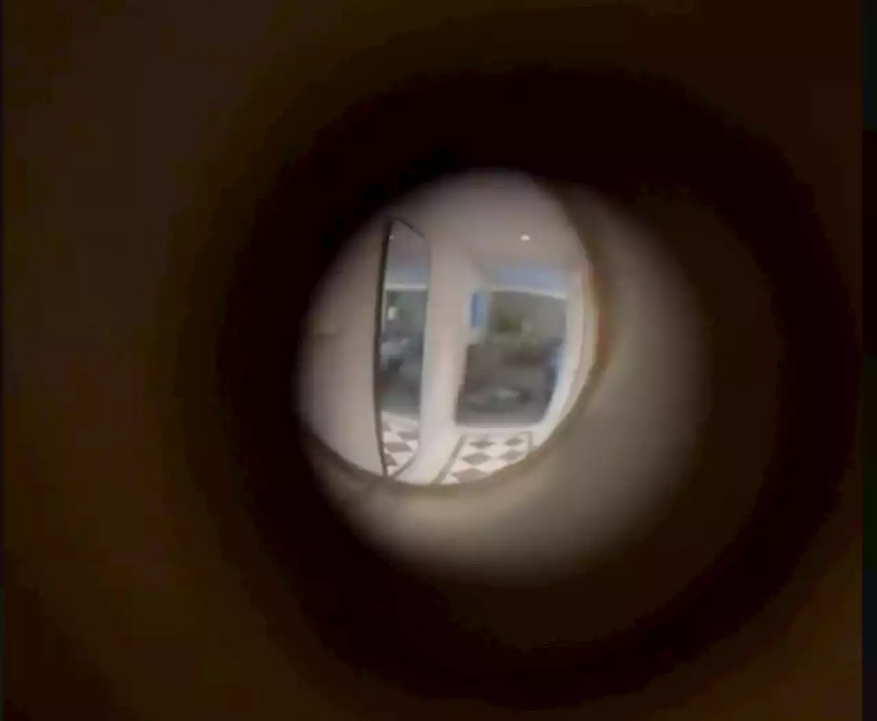 Woman realises hotel peephole gives direct view into her room