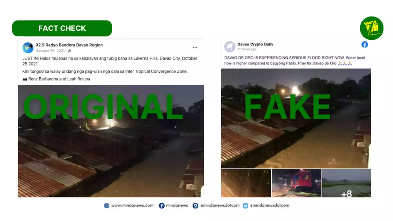 FACT CHECK Viral FB post shows photo of Davao City flood, not Davao de Oro’s