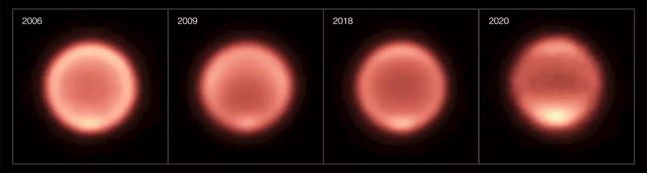 Astronomers capture surprising changes in Neptune's temperatures