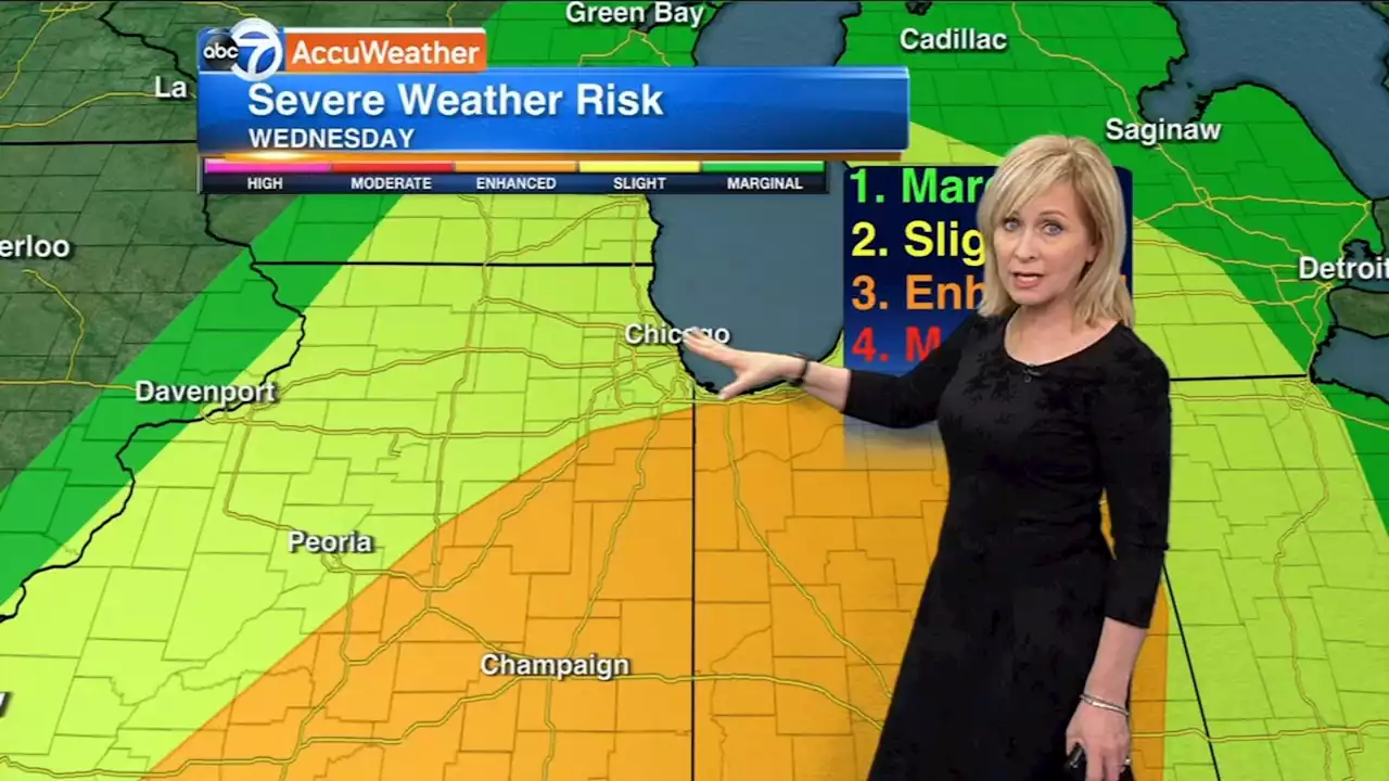 Chicago weather forecast calls for 2 rounds of storms Wednesday; PM storms could be severe