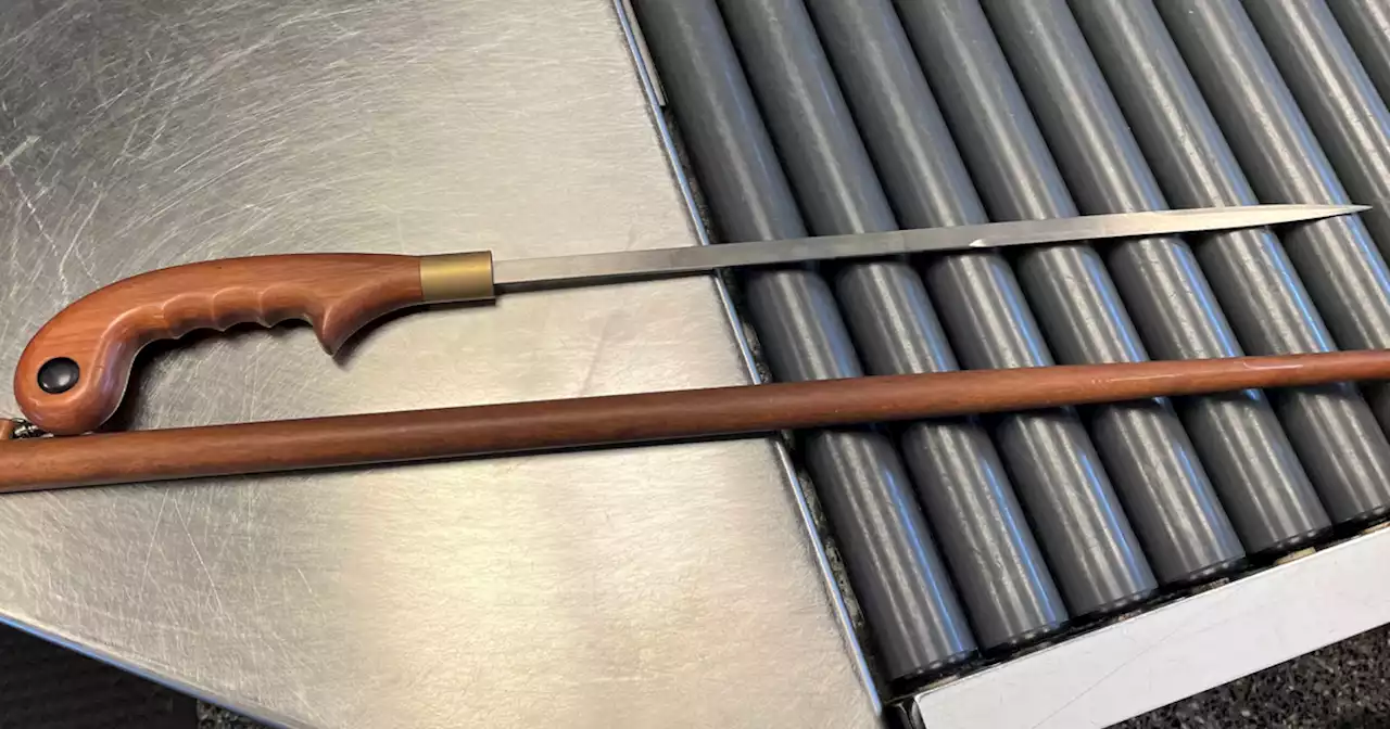 Surprise find in cane at Boston's Logan airport: a long blade