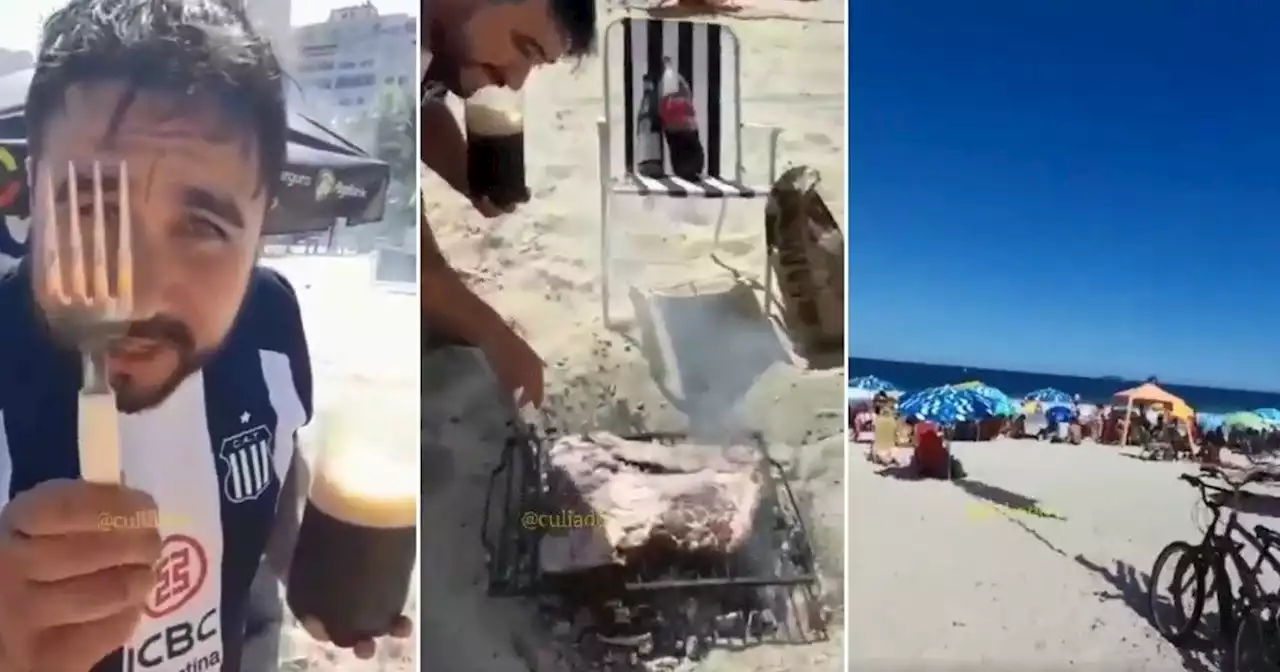 Video viral: hincha de Talleres hizo ¡un asado en pleno Copacabana!