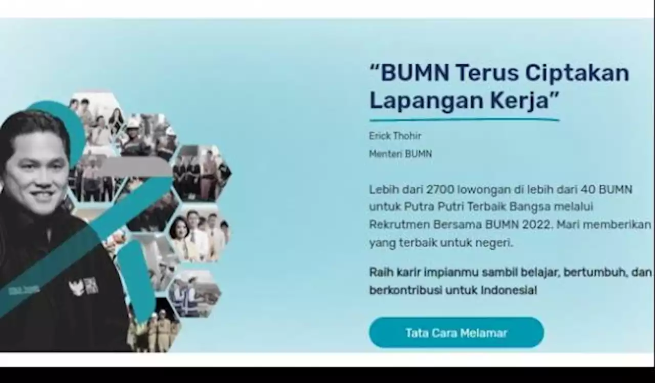 Erick Thohir Resmi Buka 2.700 Lowongan Kerja BUMN, Ini Syarat dan Cara Daftarnya