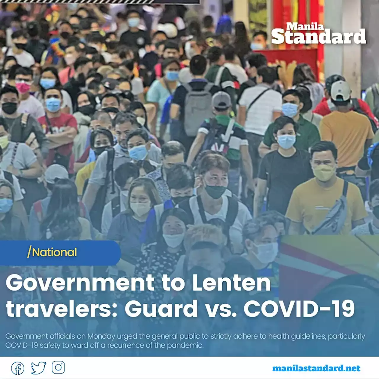 Government to Lenten travelers: Guard vs. COVID-19