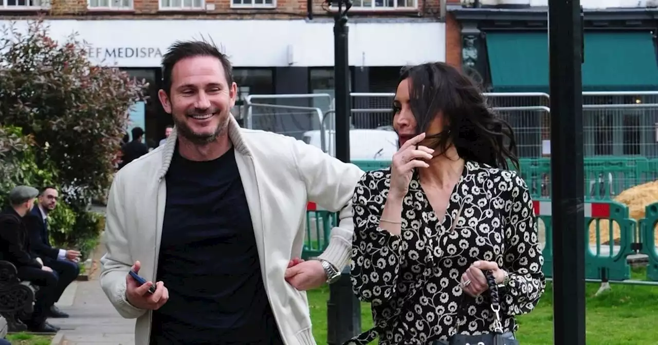 Christine Lampard and husband Frank share a giggle after enjoying romantic lunch