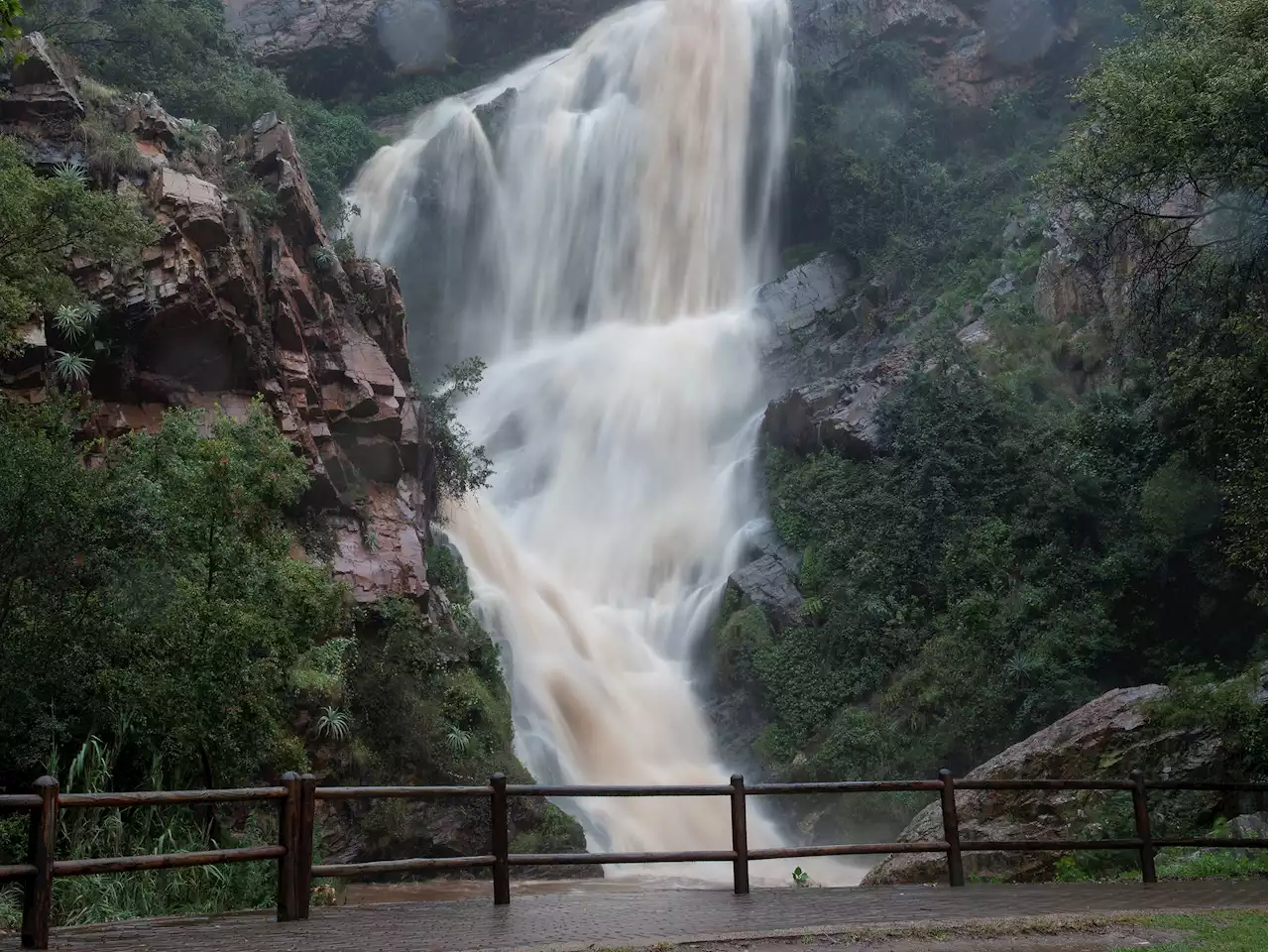 Watch: The Witpoortjie Falls at the Walter Sisulu Botanical Gardens after heavy rains across SA