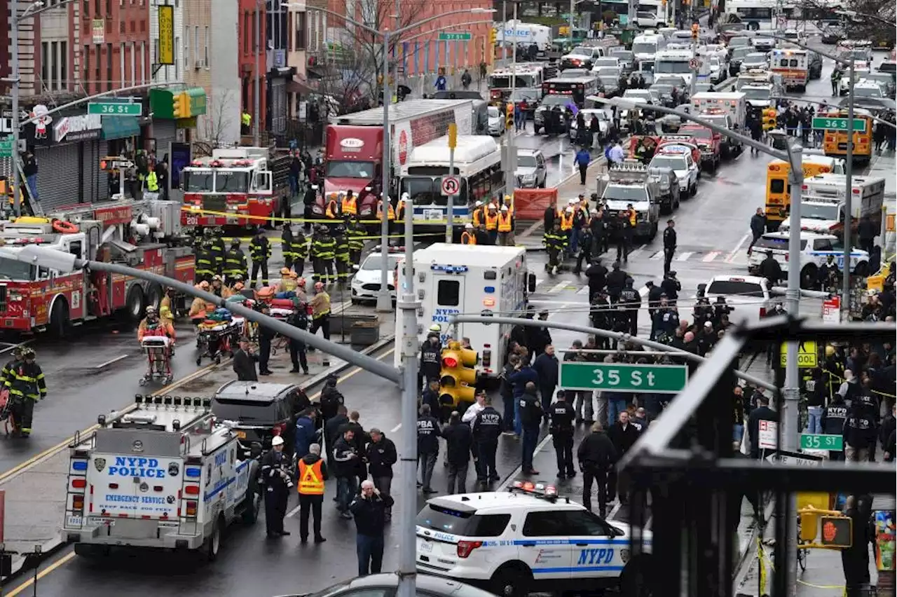 Suspect at large as Brooklyn subway shooting injures 16